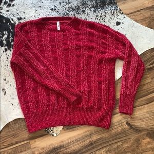 Fuchsia chenille oversized sweater